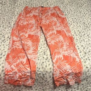 Gap linen floral pattern pants